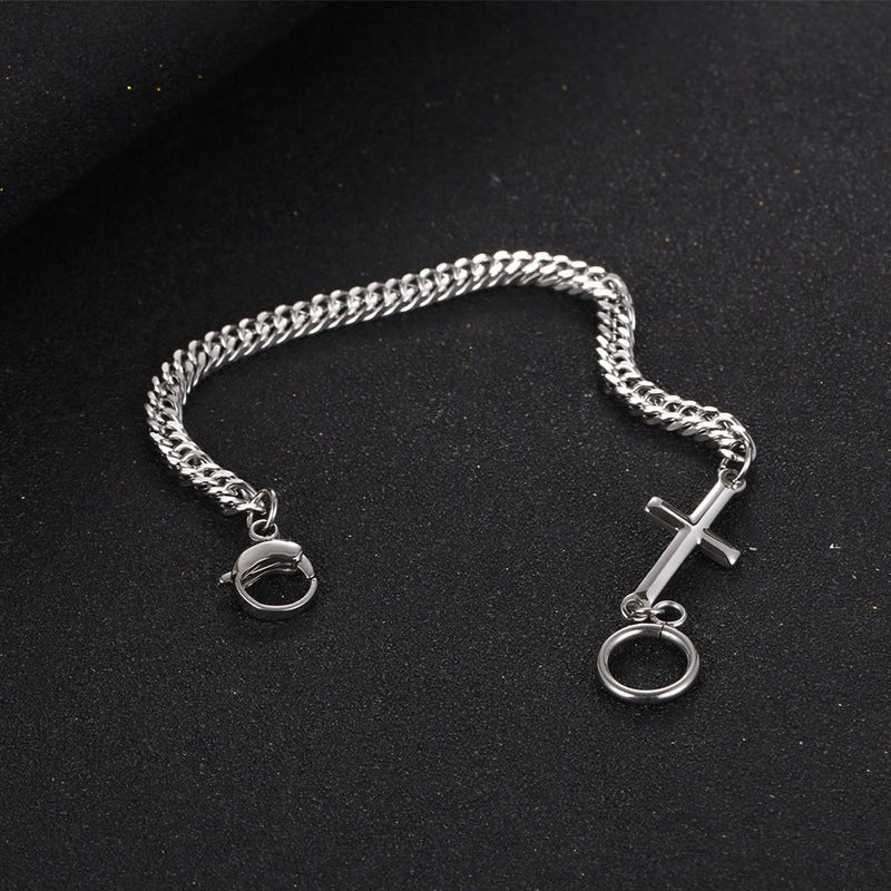 Cross - Shaped Cuban Chain Bracelet - Premium Steel Link Design - Avolis.store
