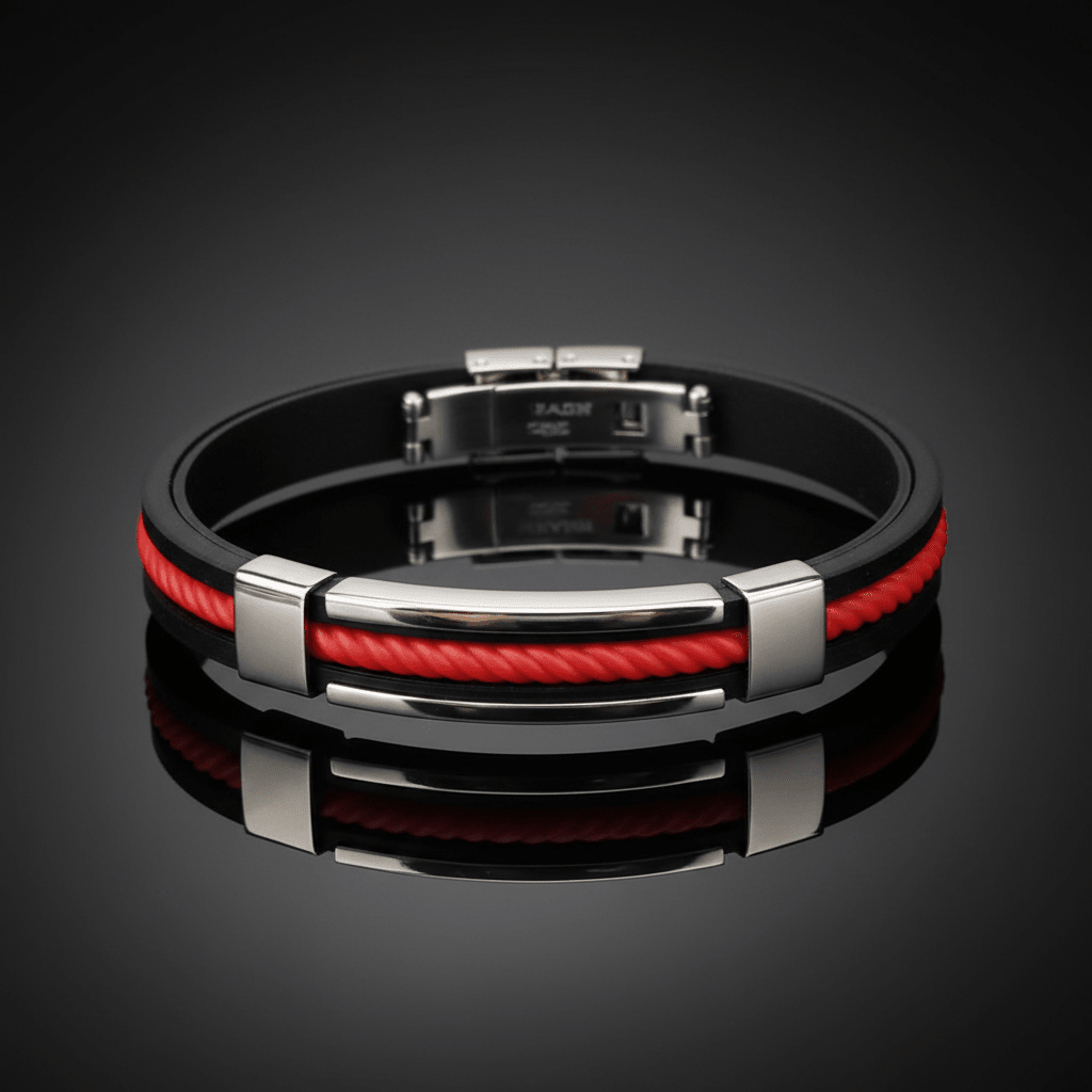 Men's Leather Bracelet - Braided Stainless Steel Bar Jewelry - Avolis.store