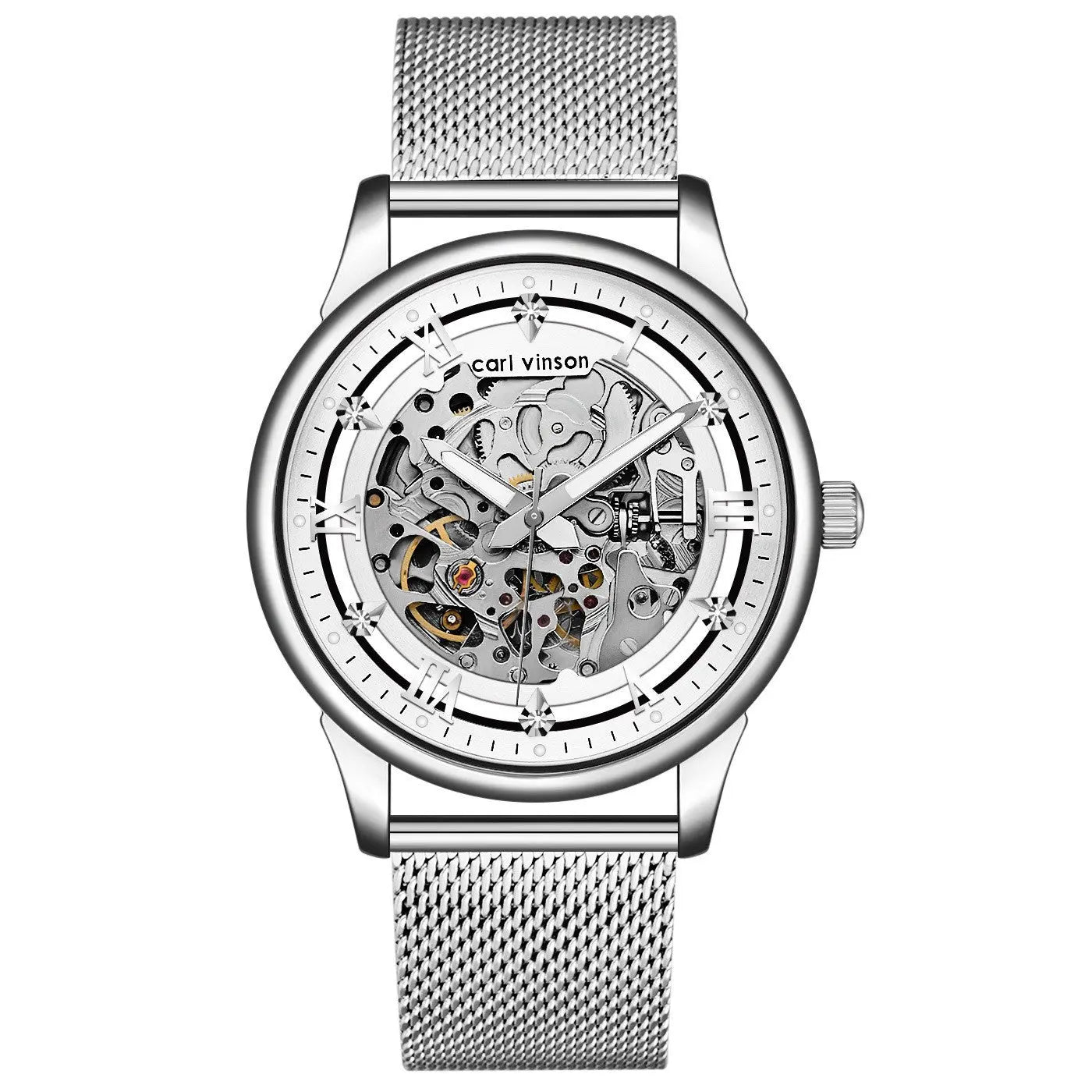Automatic Watch Luxury Mechanical Self - Winding Skeleton Dress Watch Stainless Steel - Avolis.store